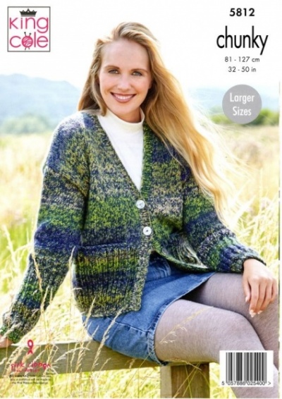 Knitting Pattern - King Cole 5812 - Autumn Chunky - Ladies Cardigans